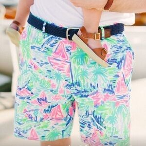 Lilly Pulitzer Men’s Beaumont Salt In The Air Multicolor Printed Shorts Size 30
